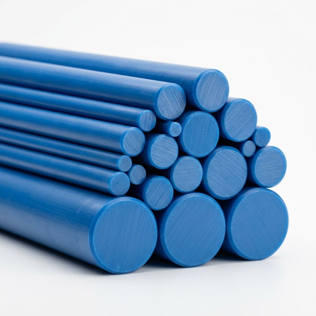 Acetal - 8.000" dia x 12 Blue Rod - view 4